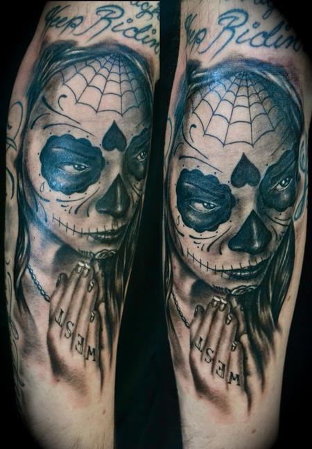 Tattoos - Day of the Dead Girl Praying Portrait - 59384